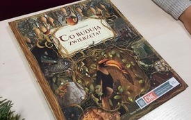 Na stole leży książka Emilii Dziubak "Co budują zwierzęta"