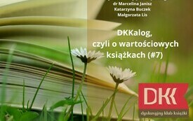 Grafika z książką na łące. 