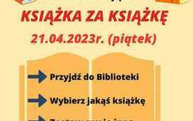 Plakat promujący akcję wymiany książek.