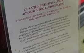List gratulacyjny dla DKK w Komańczy z okazji 5. jubileuszu. 