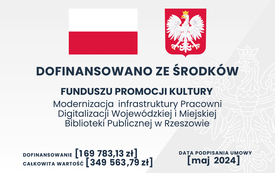 Tablica informacyjna projektu z godłem i flagą Polski