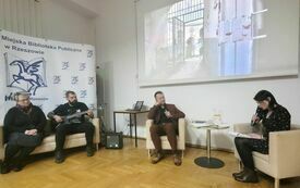 Goście spotkania wraz z prowadzącą 
