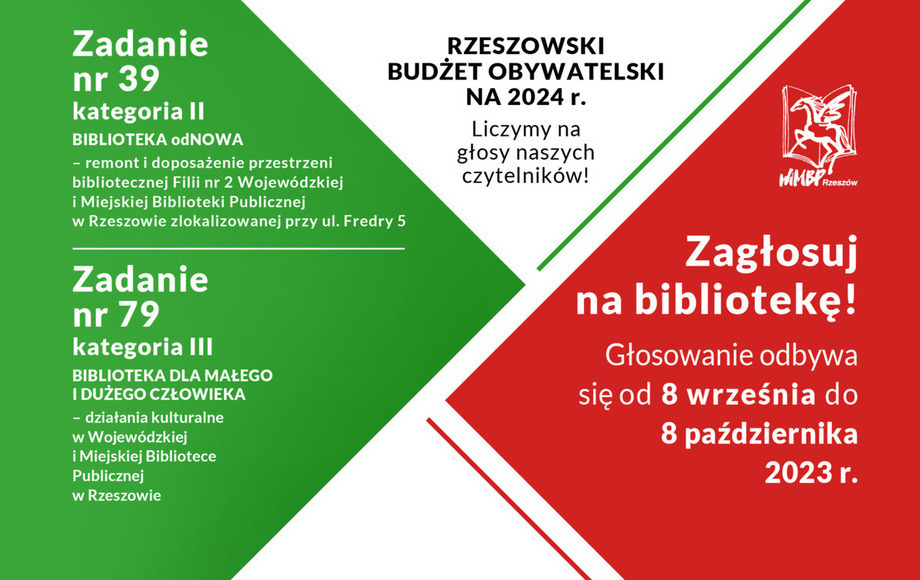 Zdjęcie do Rzeszowski Budżet Obywatelski - zagłosuj na bibliotekę!