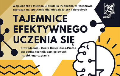 Zdjęcie do „Tajemnice efektywnego uczenia się”: spotkanie z ekspertką technik pamięciowych i szybkiego czytania