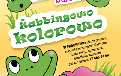 Zdjęcie do „Żabbingowo-kolorowo” - warsztaty literacko - plastyczne w Klubie Malucha „Biblioteczne bajanie”