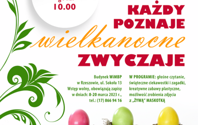 Zdjęcie do &bdquo;Każdy poznaje wielkanocne zwyczaje&rdquo; - rodzinne warsztaty literacko-plastyczne