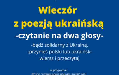 Zdjęcie do „Wieczór z poezją ukraińską - czytanie na dwa głosy” / „Вечір української поезії - читання на два голоси”