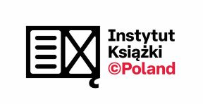 Logo Instytutu Książki – stylizowana otwarta książka z czarnym symbolem oraz napisem: Instytut Książki ©Poland