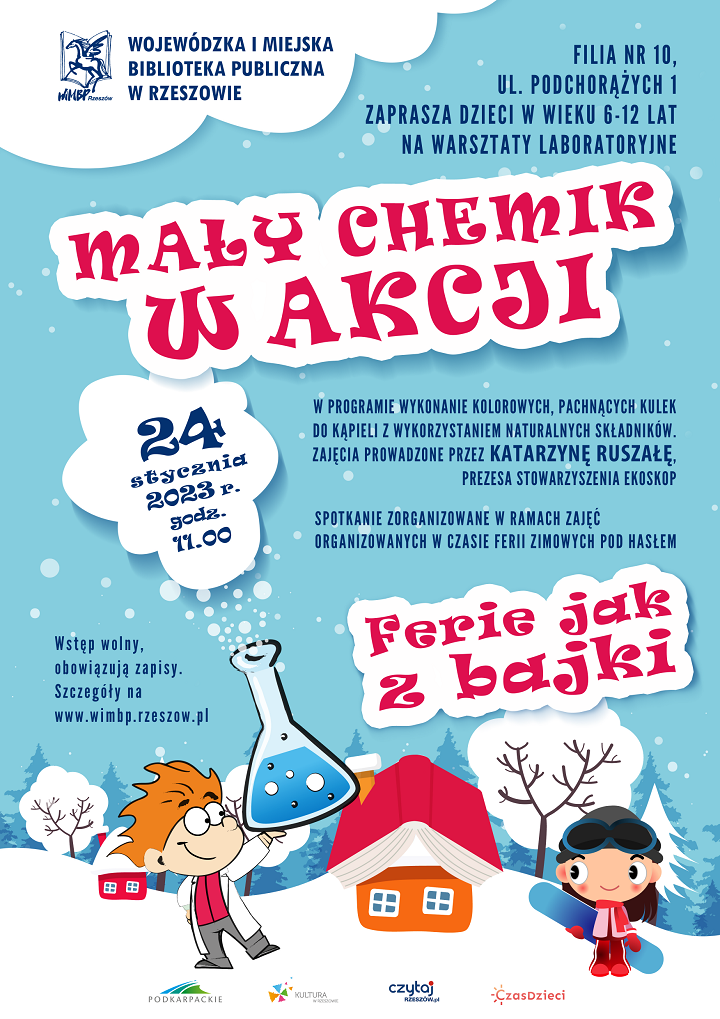Grafika_promująca_spotkanie_dla_dzieci_I_Mały_chemik_w_akcji_