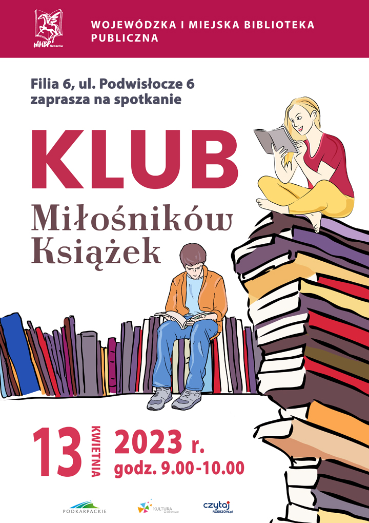 Kobieta czytająca książkę i mężczyzna czytający książkę siedzą na stosie książek