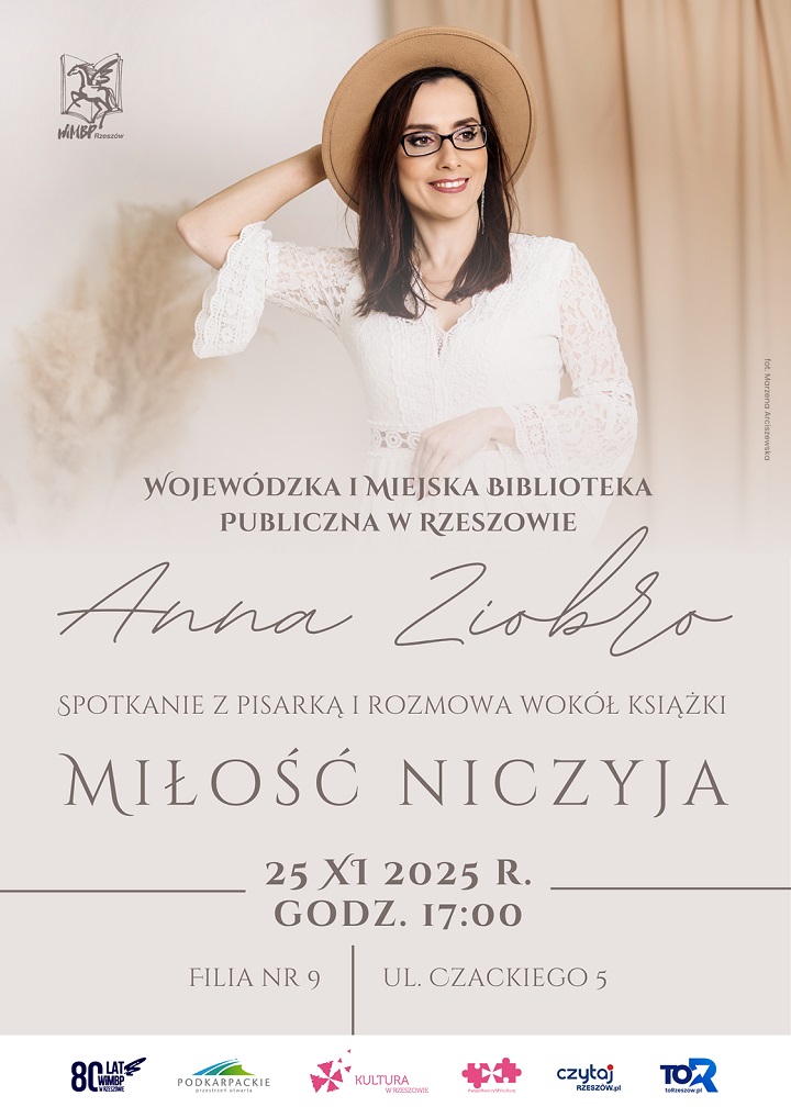 Plakat z postacią młodej kobiety w kapeluszu i koronkowej sukience