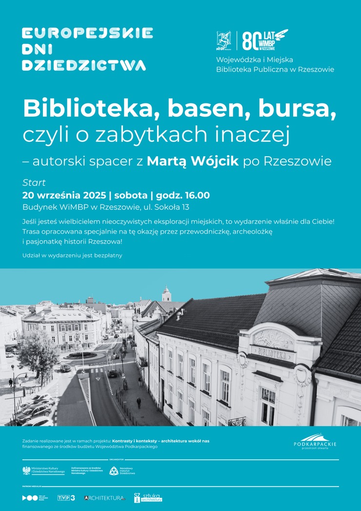 Plakat z fotografią ul. sokoła w Rzeszowie. 