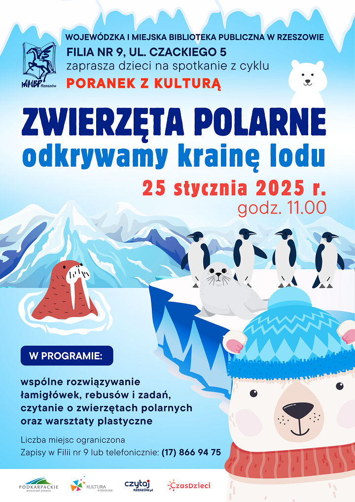 Zwierzęta polarne w otoczeniu lodowców.