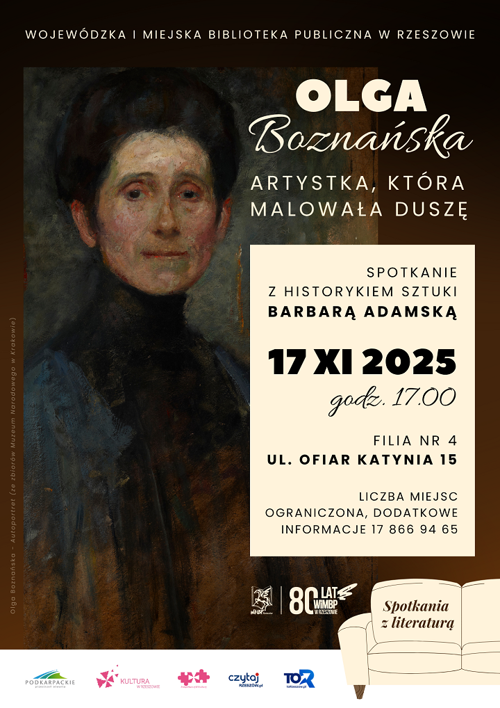 Plkat z obrazem - autoportretem malarki Olgi Boznańskiej