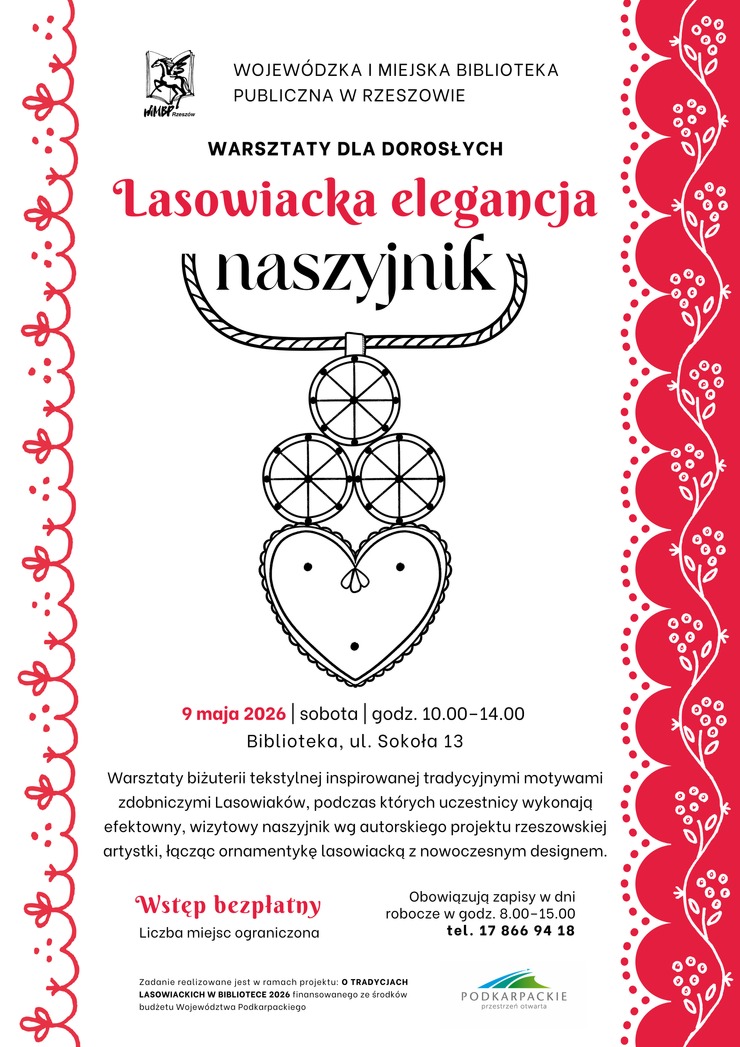 Naszyjnik z&nbsp;sercem lasowiackim.