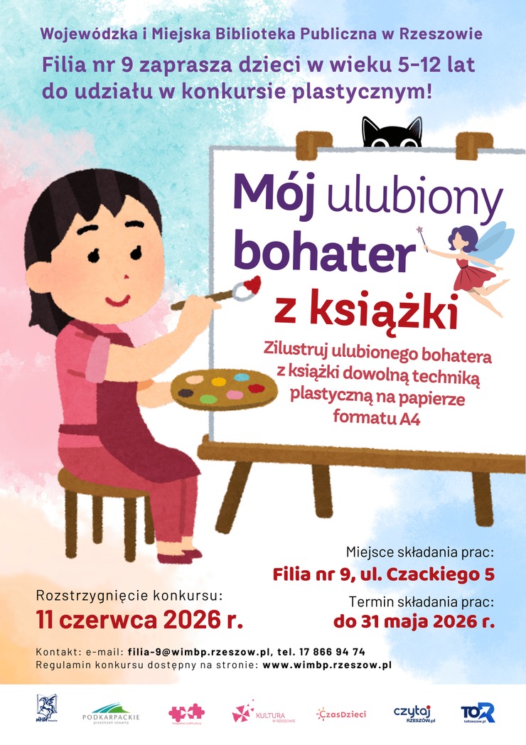 Dziewczynka maluje obraz na&nbsp;pł&oacute;tnie.
