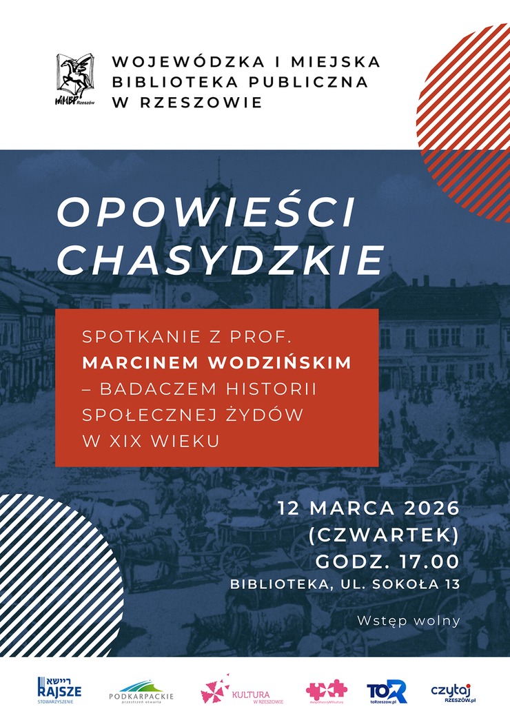 W tle plakatu zdjęcie przedstawiające dawny rynek w&nbsp;Rzeszowie