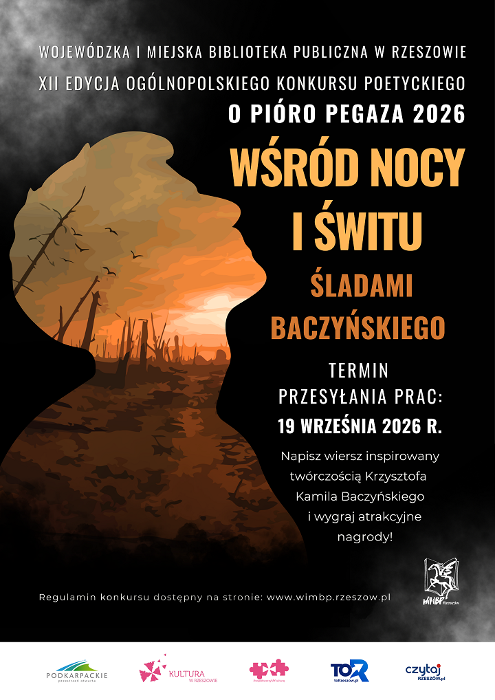 Plakat z&nbsp;popiersiem mężczyzny wypełnionym leśnym krajobrazem