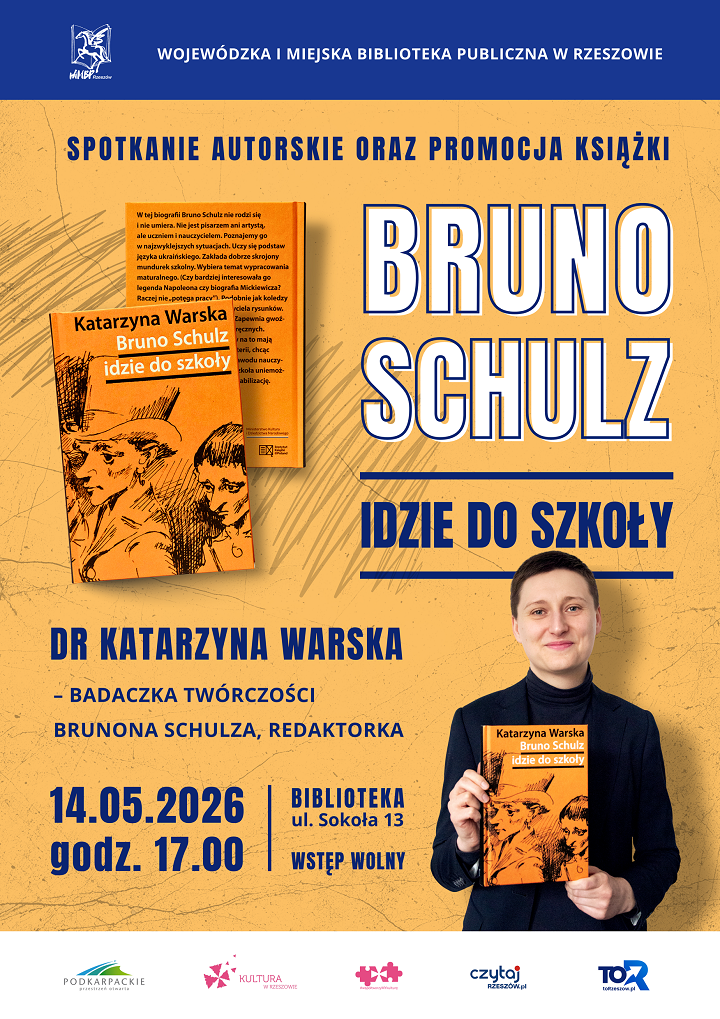 Plakat z&nbsp;okładką książki oraz&nbsp;zdjęciem młodej kobiety trzymającej książkę w&nbsp;rękach